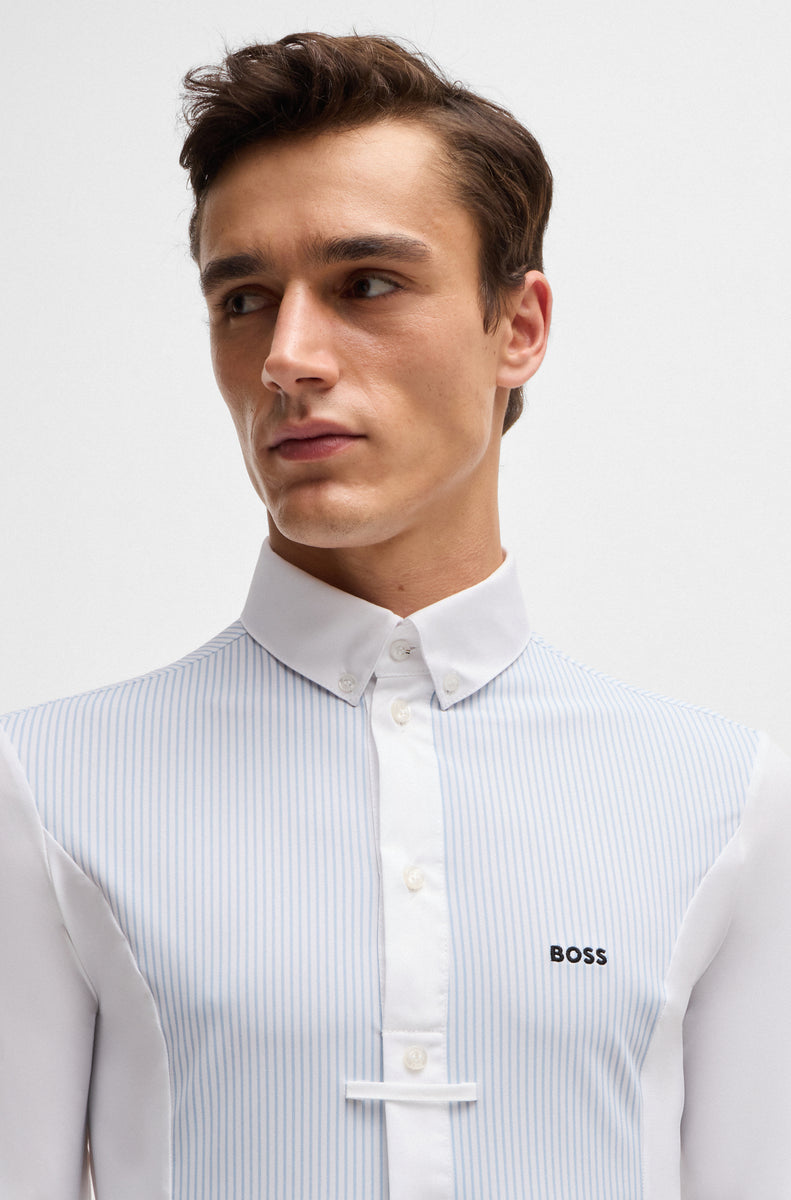 Norman show shirt pinstripes niagara boss equestrian b2b